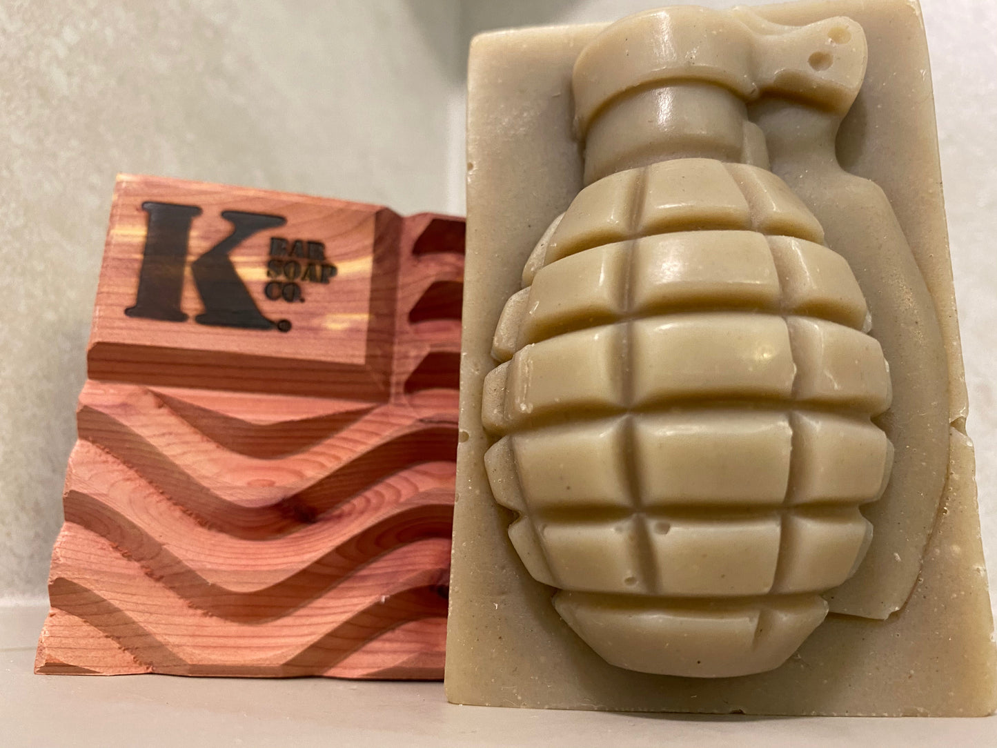 natural soap drying properly on a custom soap dish.