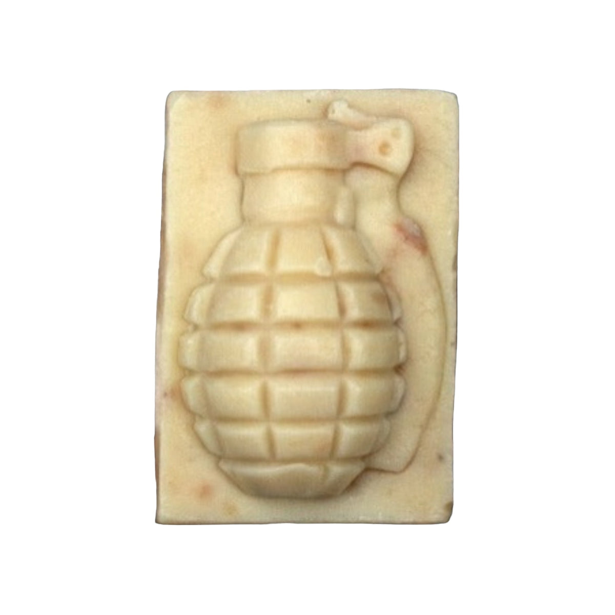 Fluster Cuck grenade soap bar, random scent mix, front view