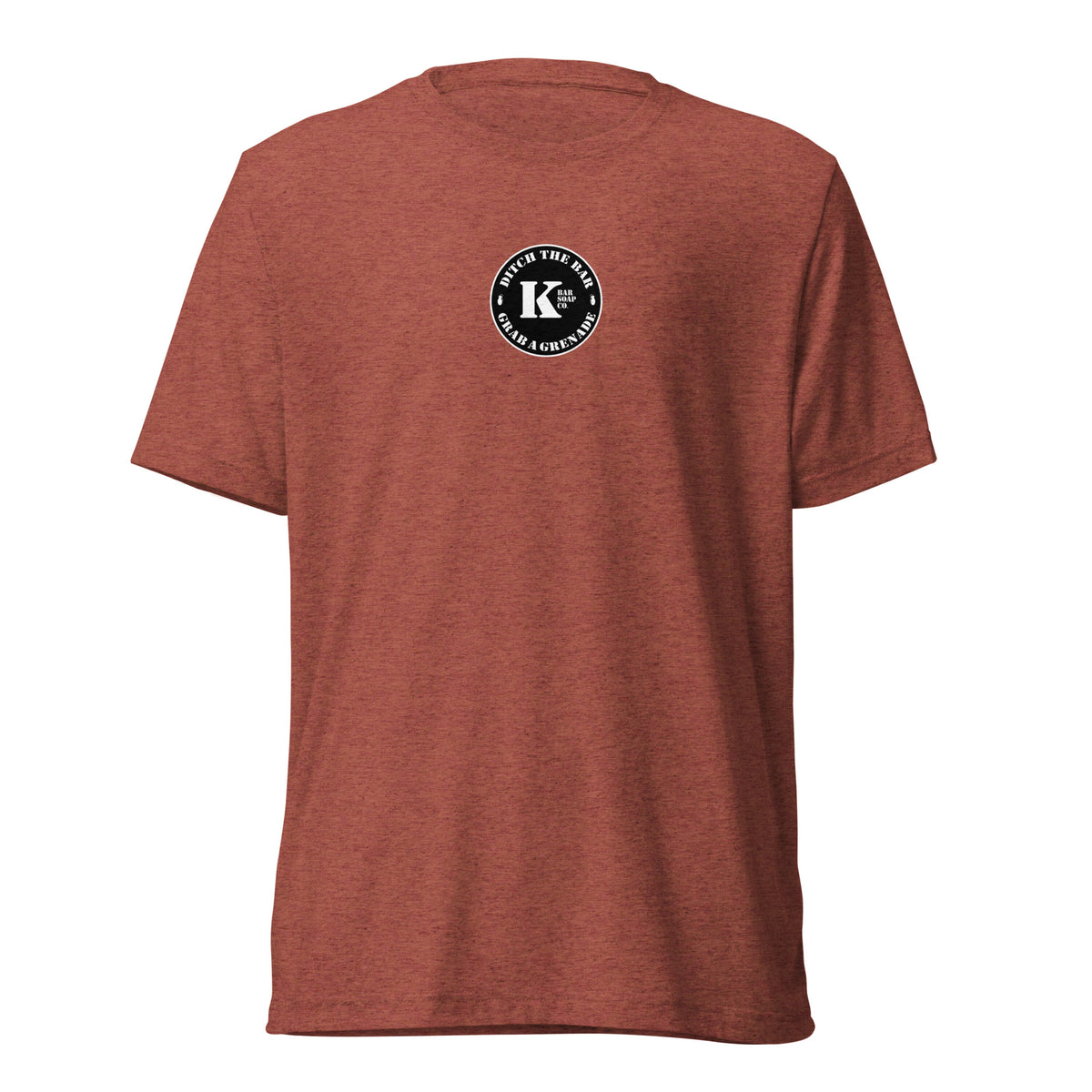 Clay red Pineapple Frag tri-blend t-shirt, front