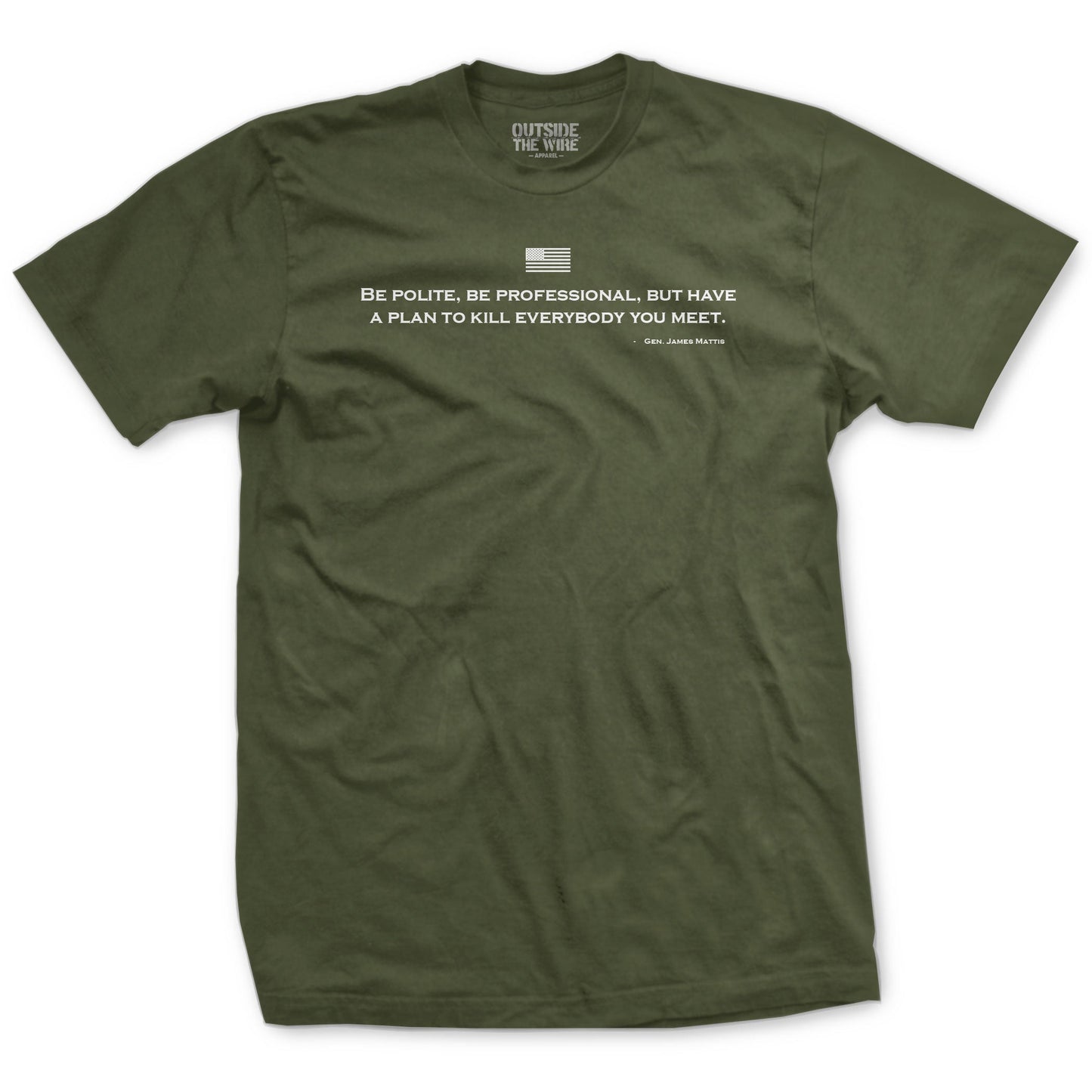 
                  
                    Be Polite and Have a Plan Mattis Quote T-Shirt
                  
                