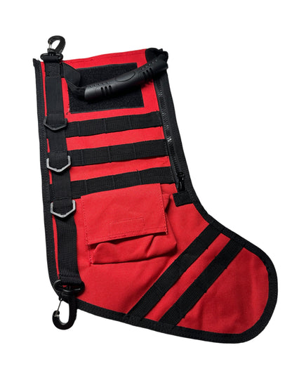 Red and black tactical MOLLE Christmas stocking