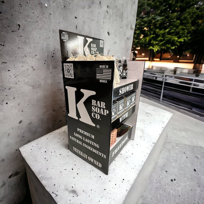 KBSC retail display on a concrete counter