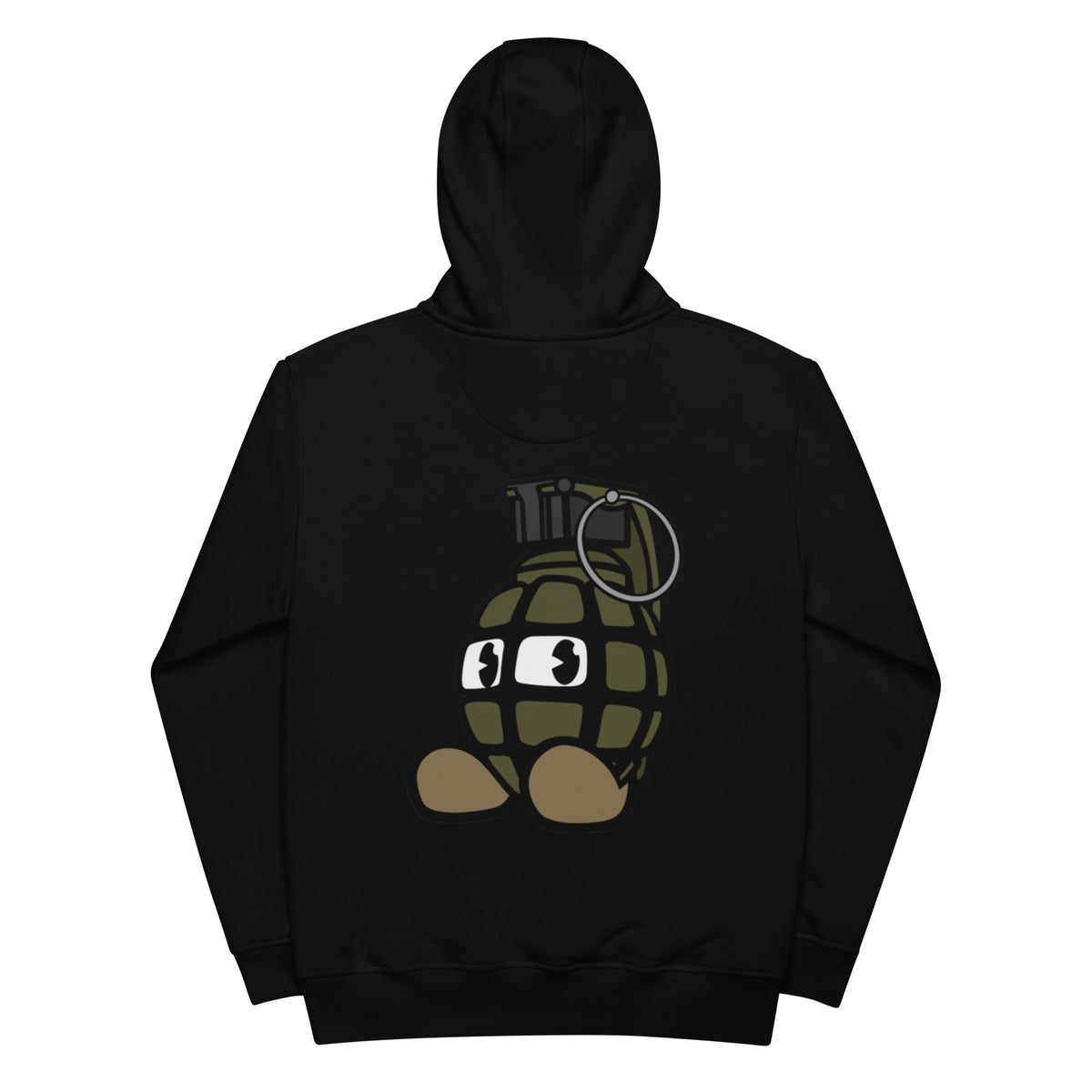 Black Boomer premium eco hoodie with Boomer mascot on the chest