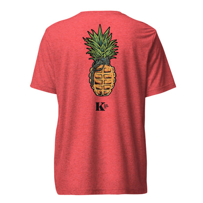 Red Pineapple Frag tri-blend t-shirt, back