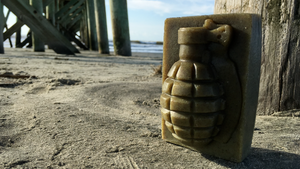 Salt Dog Grenade Soap on beach