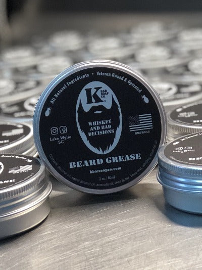 Whiskey & Bad Decisions Beard Grease group of tins